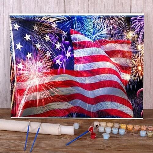 Fireworks DIY Paint By Numbers Package Oil Paints 50*70 Canvas Pictures Handmade Crafts For Adults Art