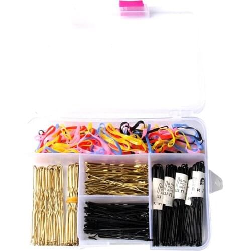 Multipurpose Hair Clips Hair Ropes Set Fashion Hair Pin Rubber Hair Band With Storage Box For Women Girls Hair Accessories