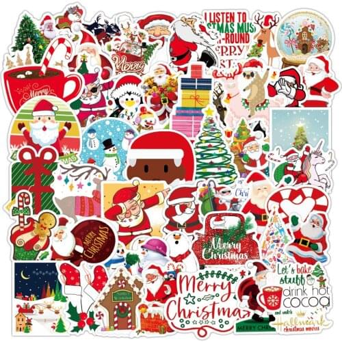 10/30 / 50PCS Christmas Sticker Luggage Sticker Doodle Sticker Laptop Skateboard Guitar Waterproof Sticker Wholesale