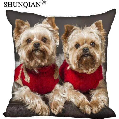 Custom Pillowcase Cover Dog Yorkshire Terrier Square Zipper Pillow Cover (Two Sides) Print Your Pictures Cool Pillow Cases