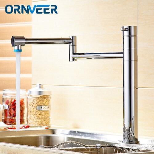 New Modern Chrome Finish Kitchen Faucets Deck Mount Single Handle Mixer Bar Taps Bathroom Sink Faucet Kitchen Sink Faucets