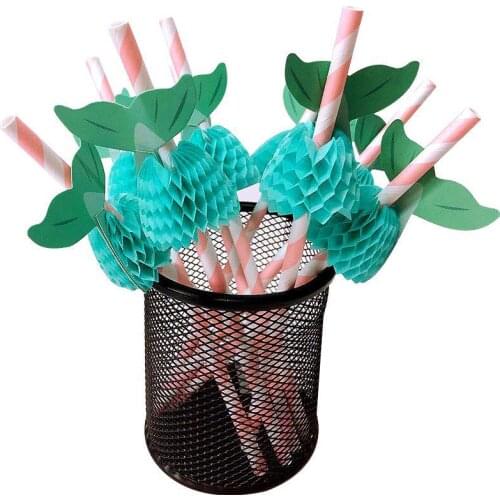 Mermaid Tail Honeycomb Paper Straw Mermaid Cartoon Straw Drink Juice Cocktail Decor Straw Mermaid Happy Birthday Party Decor