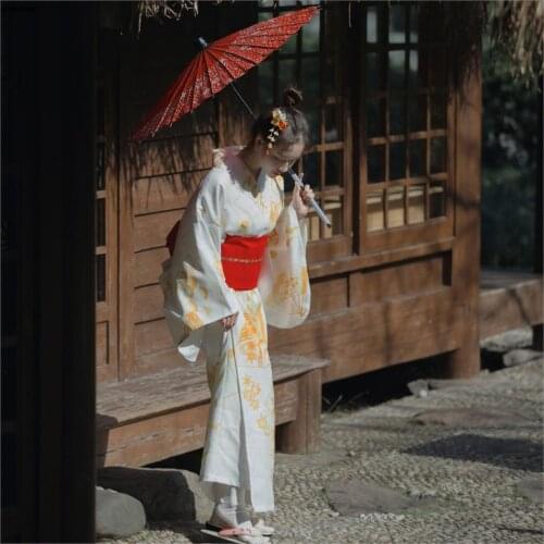 2020 Autumn retro Japanese Kimono Style yukata Girl SELLWORLDER Fan Print dress Woman flower print Long Dress with handbag