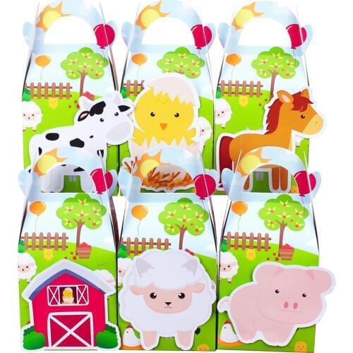 Farm Animal Favor Box Candy Box Gift Box Kids Birthday Party Supplies Decoration Farm Party Event Party Supplies