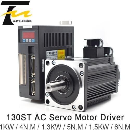 AC Servo Motor Driver 1KW 4N.M 1.3KW 5N.M 1.5KW 6N.M 130ST Series AC Motor Matched Servo Driver AASD 30A Complete Motor kit