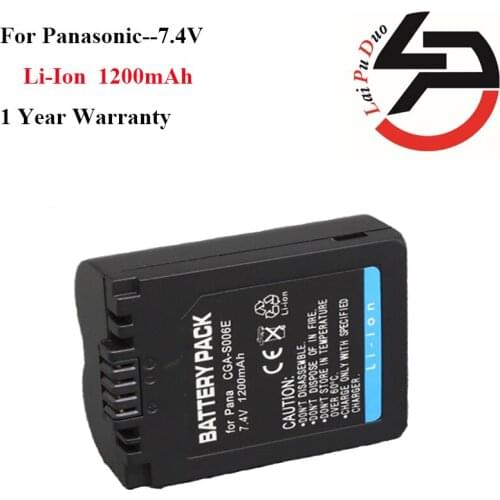 1200mah Replacement Camera Battery For Panasonic CGA-S006E DMW- BMA7 DMC-FZ28EF-K DMC-FZ7 DMC-FZ8 DMC-FZ28 DMC-FZ30