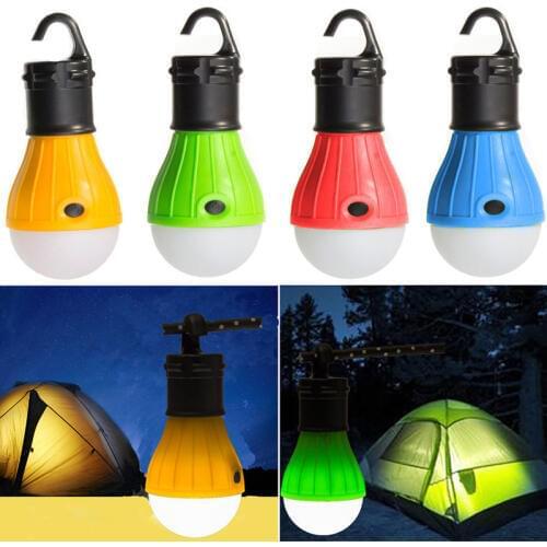 Portable 3 LEDs Camping Light Battery Operated Tent Lights Waterproof Emergency Lantern Light Bulb For Hiking Fishing Outdoor