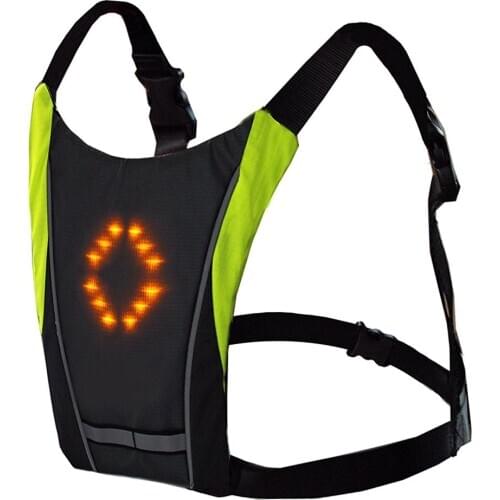 LED Wireless Safety Turn Signal Light Vest For Bicycle Riding Night Warning Guiding Light