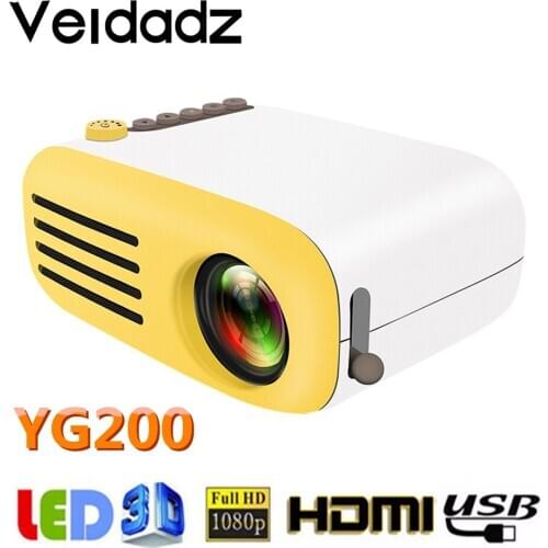 VEIDADZ YG200 LED Projetor 600 lumens 320x240 Pixels HDMI USB Mini Projetor Home Movie Multi-Media Player
