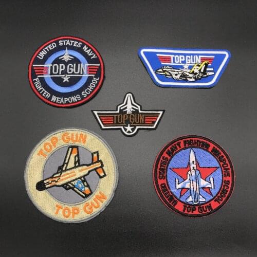 Top Gun NAVY air force Badge Patches for Clothing DIY Stripes Applique Creative Badges Parches Clothes Stickers Iron on patchs