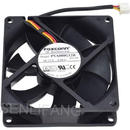 Well Tested Cooler PVA080G12R DC12V 0.80A Three Lines 8025 DC Brushless Fan For FOXCONN