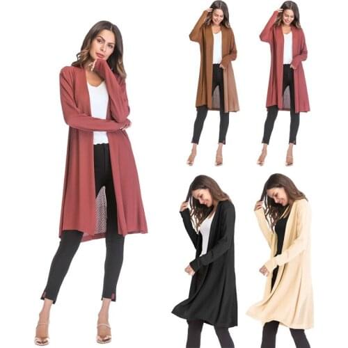 Women Wear Euro-american Ladies Thin Hollow Knitted Sweater Pure-color Sagging Cardigan Jacket Knitted Waistcoat
