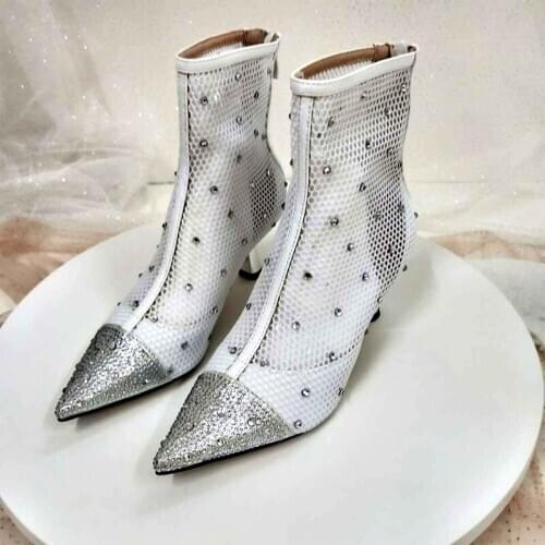 Martin boot women 2020 new British wind screen water drill hollow short boots thin breathable mesh boots