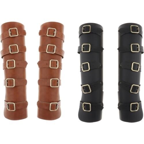 1 Pair Leather Archery Arm Guard for Traditonal Bow Hunting Shooting