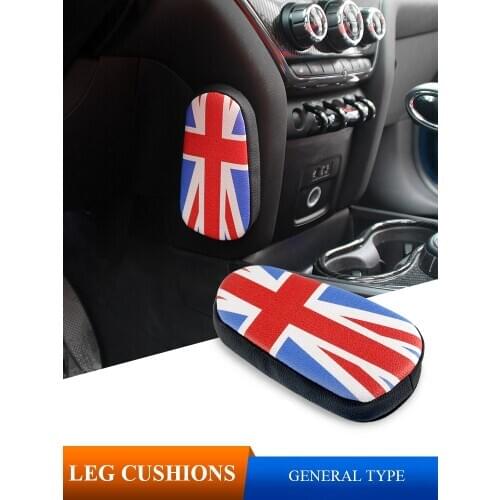 1Pcs Pu Union Jack Memory Foam Car Knee Pad Anti-Corrosion Leg Cushion Car Foot Cushion For BMW MINI Cooper One Clubman Coutyman