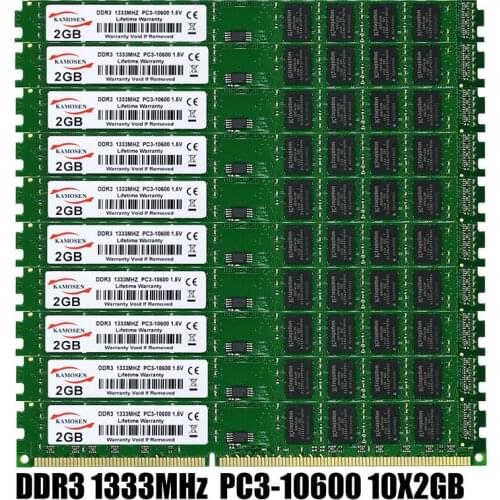 10pcs X 2gb ddr3 1333mhz pc3-10600u desktop memory DIMM 240-pin RAM 1.5v non-ECC