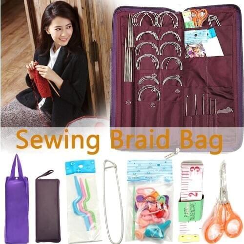 104pcs Steel Knitting Needles Circular Needles Crochet Hook Kit Set Sweater Hat Weave Stitches