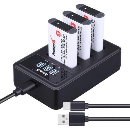 NP-BX1 NP BX1 NPBX1 Battery +LED 3 Port USB Charger For SONY DSC RX1 RX100 RX100iii M3 M2 WX300 HX50 HX60 HX300 HX400 GWP88 AS15