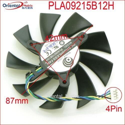 Free Shipping PLA09215B12H 12V 0.55A 87mm 4Wire 4Pin Fan For HP GTX1060 3G ITX Graphics Card Cooling Fan