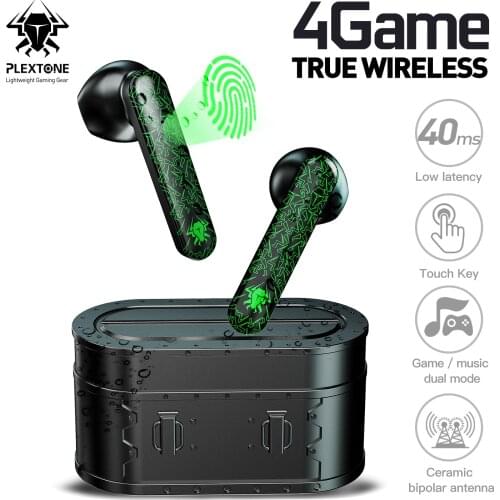 PLEXTONE 4Game Wireless Headphone True Wireless Stereo in-Ear Gaming Earbuds V5.0 40ms Low Latency Wireless Earphones Headset