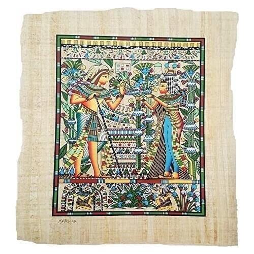 Carta del Matrimonio de Tut ANK Amón sobre papiro Original Hecho y Pintado a Mano en Egipto 33x43 cm Aprox. Ref. 60V-C