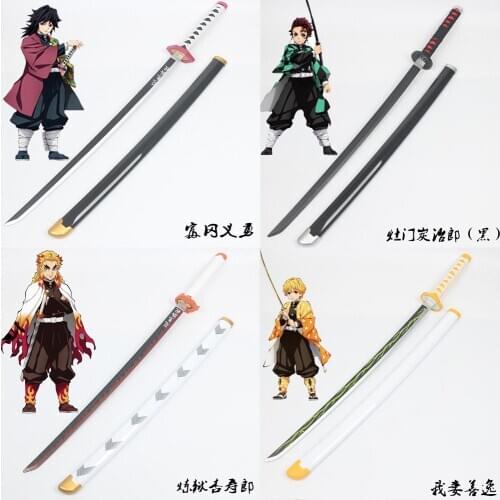 Demon Slayer: Nezuko Tanjirou Kamado Cosplay Props Tanjirou Kamado Wooden Sword Weapons Prop for Comic Party Halloween Cos Wig