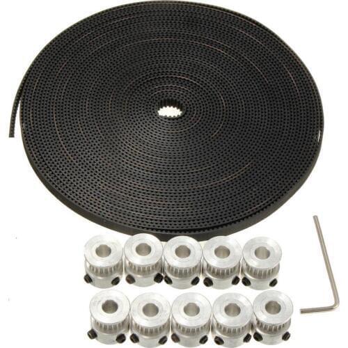DuoWeiSi 3D Printer parts GT2 Aluminum 20 Teeth Timing Pulley 5M Belt For RepRap Prusa Mendel 3D Printer