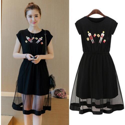 Children costume 2016 summer dress black teens dresses 2016 age 12 13 14 15 16 years old big girls clothes