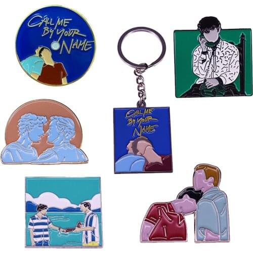 Italy Movie Call Me By Your Name enamel pin Elio & Oliver brooch keyring CMBYN Fans Art Addition