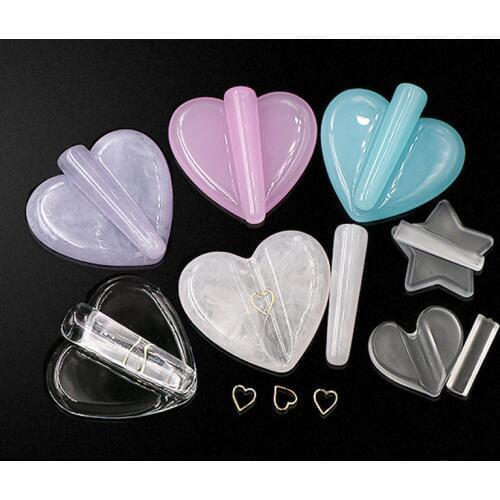 1Pc Star/Heart Shape Nail Art Metal Slice Rivet Embossed Mold Metal Frame Bend Curve Making Model DIY Manicure Tool
