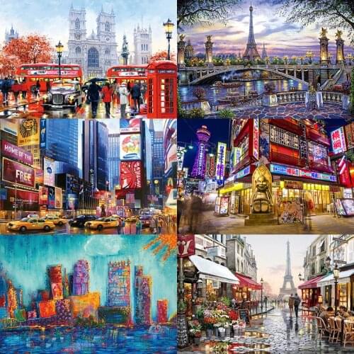 Urban street wooden puezzle Architectural landscape jigsaw puzzle 1000 pieces adult difficult Unzip educational toys Custom gift