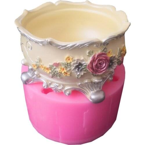 Succulent Plant Pot Beautiful Flower Silicone Mold Scented Stone Ornaments Homemade Ashtray Flower Pot Handicraft Gift Homemade