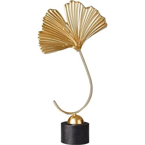 Creative Gold Home Decoration Accessories Modern Flowers Ornaments Miniature Metal Figurinas Gift Home Decor