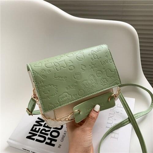 Summer Western Bag Female 2021 Popular New Trendy Fashion Messenger Bag Ins One-Shoulder Embossed Small Square Bag Cool