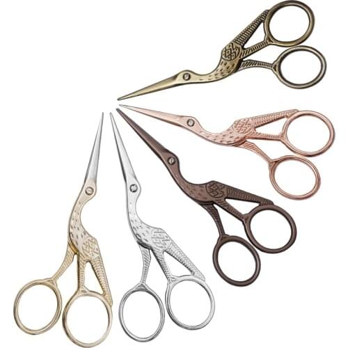 LMDZ Stainless Steel Vintage Crane Scissors Classic Embroidery Scissors for Tailor Cross Stitch DIY Craft Thread Cutter Tools