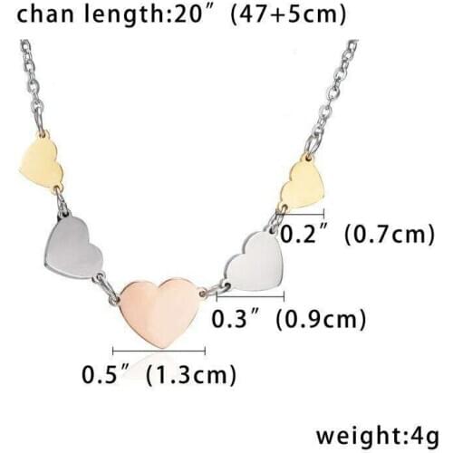 Fashion and creative three-color circular hollow love clavicle chain stainless steel short versatile womens Necklace