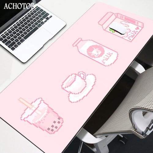 Fashion Kawaii Japanese Strawberry Milk Rubber Large Mouse Pad XXL 90x40cm Desktop Mousepad PC Computer Gaming Mousepad Desk Mat