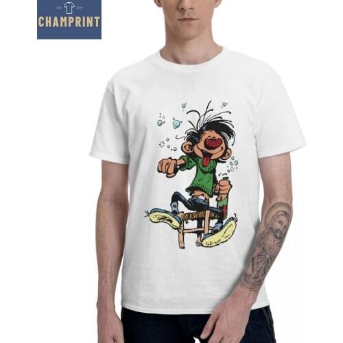 Gomer Goof Gaston Lagaffe Mens T Shirts Fun Tee Shirt Short Sleeve O Neck T-Shirt Cotton Graphic Tops