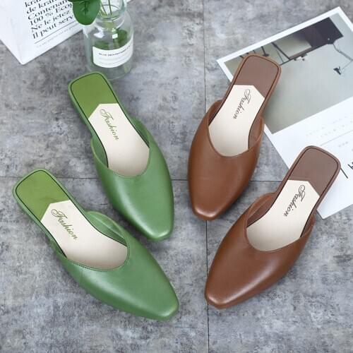 Square Toe Mules Slippers Women Summer Autumn Fashion Candy Color Flats Sandals Jelly Slides Holiday Beach Shoes Comfortable