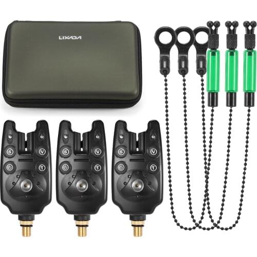 Fishing Bite Alarm Chain Alert Swinger Set Digital Fishing LED Alarm Kit Indicator Alert Fishing Swinger Fishing Tackle with Box