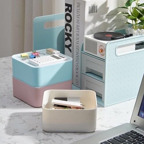 Nordic Desktop Storage Box With Lid Office Sundries Pencils Notebook Holder Drawer Organizer Bin Cosmetics Jewelry Container Box
