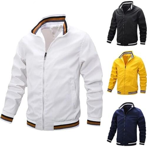 2022 Spring New Men White Casual Jacket Fashion Windbreaker Bomber Jacket Men Military Coat Outdoor Sportswear Jacket Men