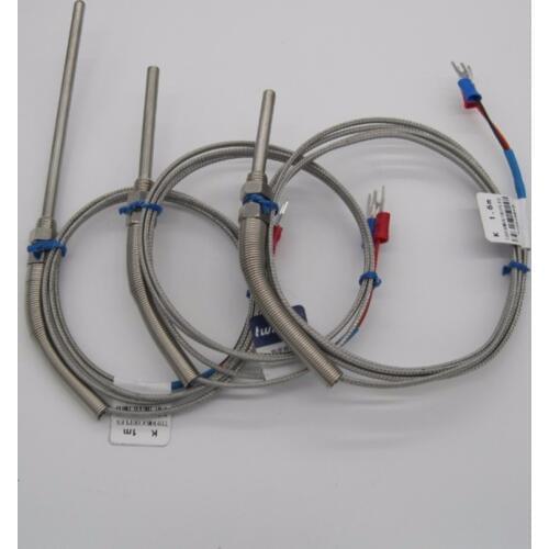 High-quality Generic New 2 Meter High Temperature Sensors 0~600C Thermocouple K Type Probe Sensors Stainless Steel 5x100x1m