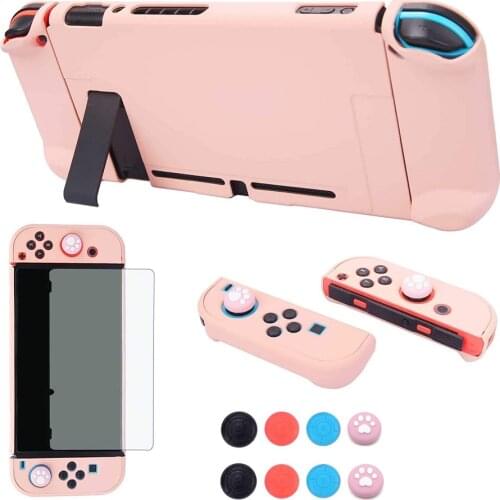 NS Joypad Newest Pattern Baby Skin Touch Cover Dockable Protective Case Glass Film With Thumb Grips For Nintendo Switch Console