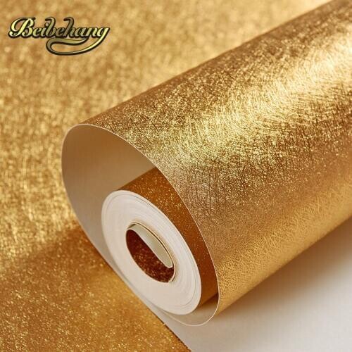 Beibehang wall paper Bar KTV backdrop PVC wallpaper gold foil suspended ceiling material gold wallpaper,papel de parede