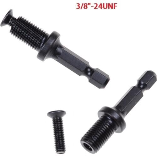 1PC New 1/4 Steel Hex Shank Adapter to 3/8"-24UNF Male Thread Screw for Drill Bit Chuck