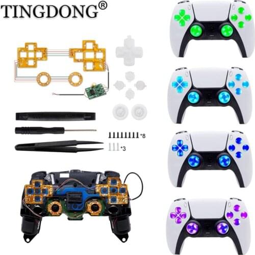 PS5 Thumbsticks Face Buttons DTF LED Kit 6-Colors Luminated D-Pad for PS5 Controller Electronic Machine Accessories