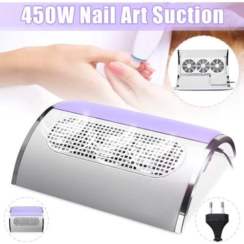 450W Purple White Nail Dust Collector Nail Suction Fan Nail Dust Vacuum Cleaner Machine with Dust Collecting Bag Salon Tools