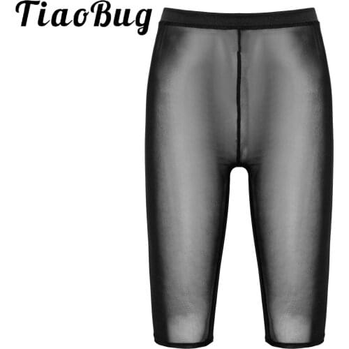 Womens Hot Sexy Lingerie See-through Mesh Shorts Ladies Solid Color Elastic Waistband Sheer Short Leggings Workout Fitness