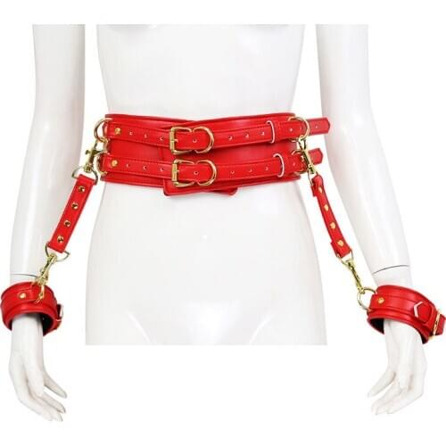 Sexy Leather Bdsm Harness Belt Slave Bondage Handcuffs Waist Adult Erotic Sex Games Bdsm Restraints Fetish Sex Toys For Couples